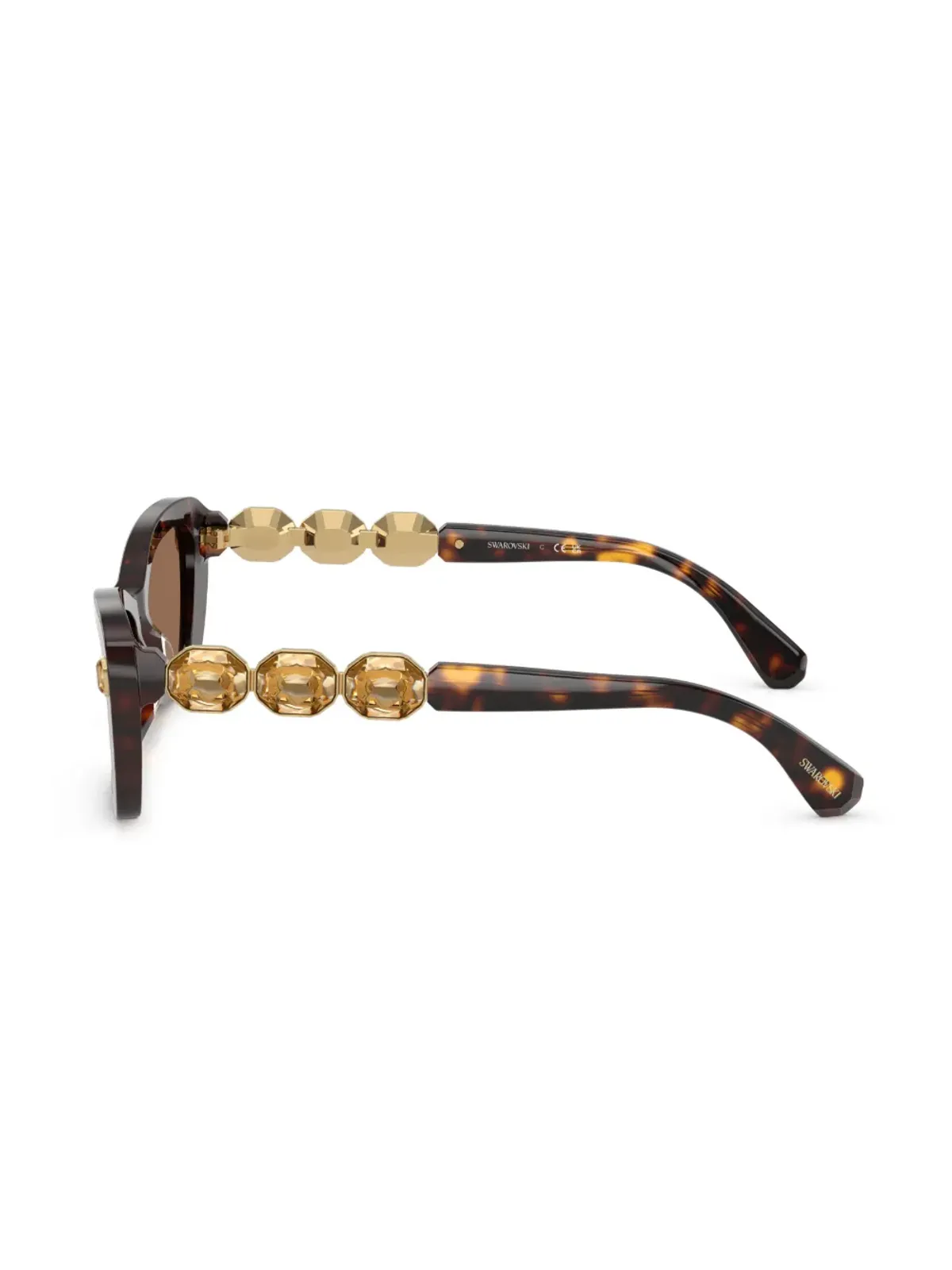 Swarovski Eyewear クリスタル装飾のべっ甲風サングラス - 画像3