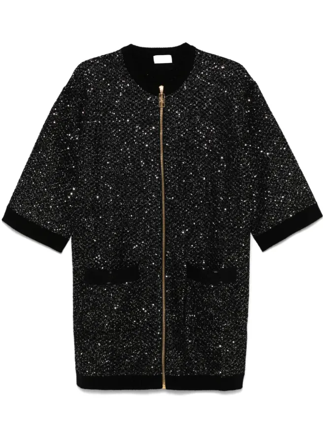 Elisabetta Franchi Elisabetta Franchi スパンコール装飾ミニドレス ブラックの商品画像