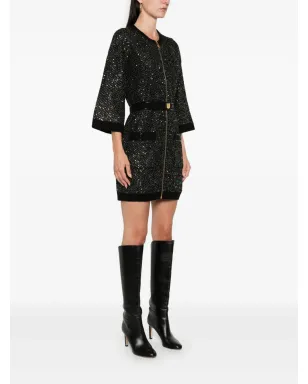 Elisabetta Franchi スパンコール装飾ミニドレス ブラック - サムネイル3