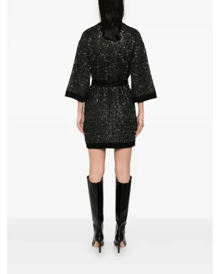 Elisabetta Franchi スパンコール装飾ミニドレス ブラック - サムネイル4