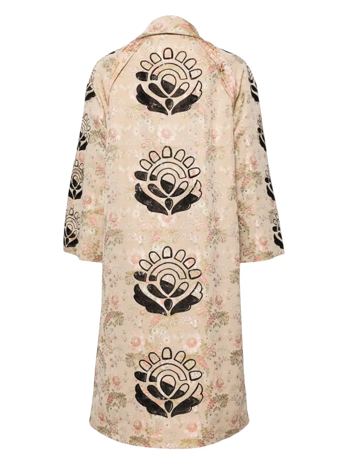 Prada Pre-Owned 刺繍花柄コート - ベージュ - 画像2