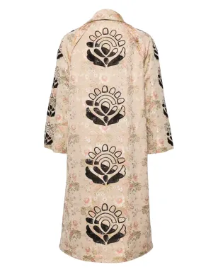 Prada Pre-Owned 刺繍花柄コート - ベージュ - サムネイル2