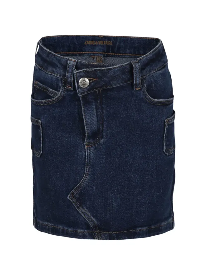 Zadig & Voltaire Kids Zadig & Voltaire Kids アシンメトリック デニム スカートの商品画像