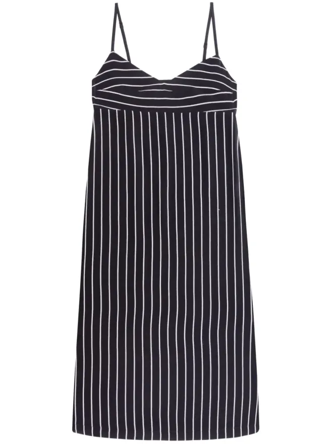 Handred Handred ストライプ シルク ミディドレスの商品画像