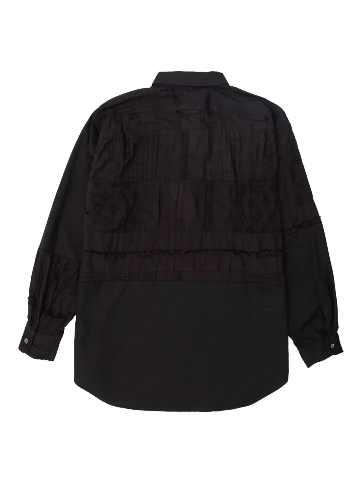 Engineered Garments パッチワークショートカラーシャツ（ブラック） - 画像2