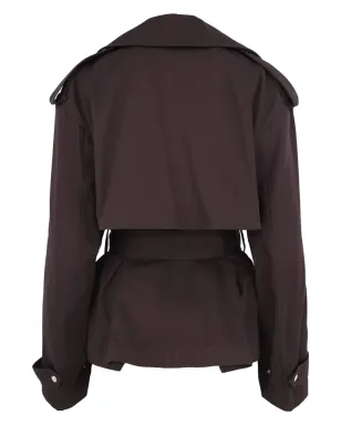 Stella McCartney ベルト付きクロップドトレンチジャケット - ブラウン - サムネイル2