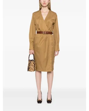 Saint Laurent ベルト付きドレス ブラウン - サムネイル2