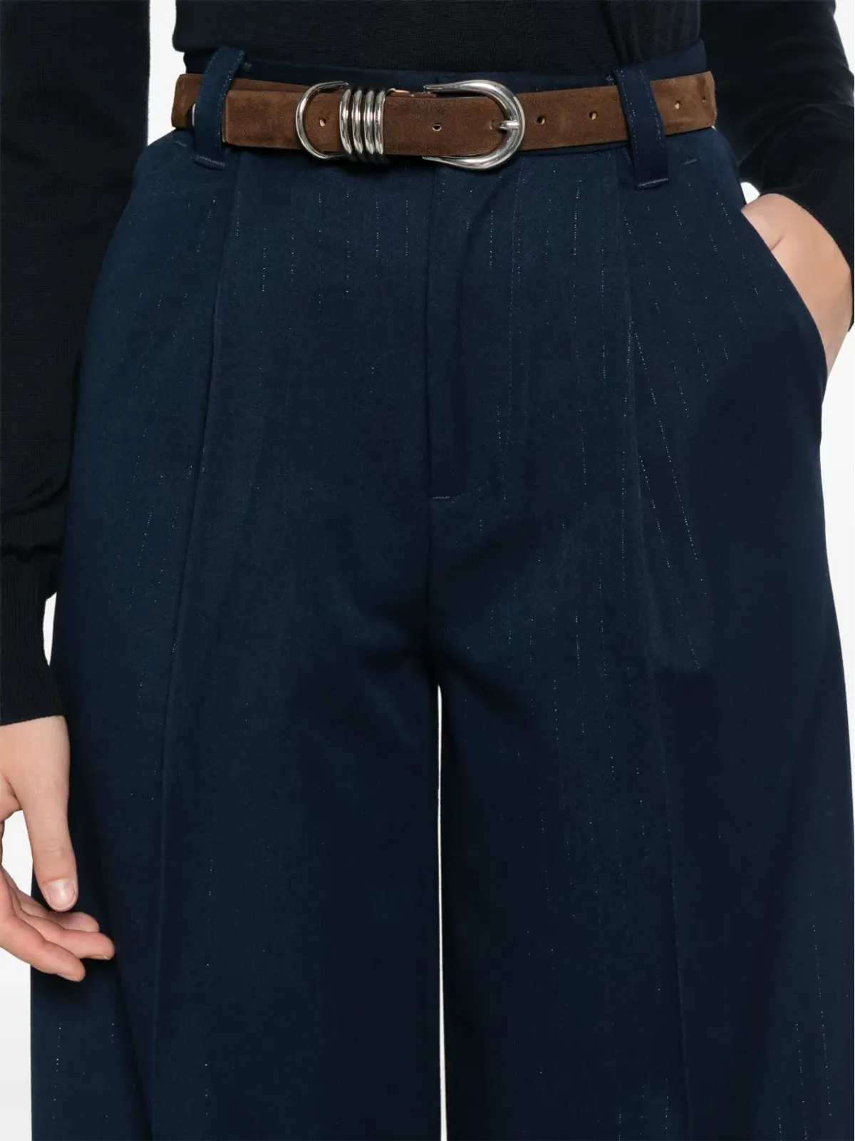 TWINSET ピンストライプ ワイドレッグパンツ - ブルー - 画像5
