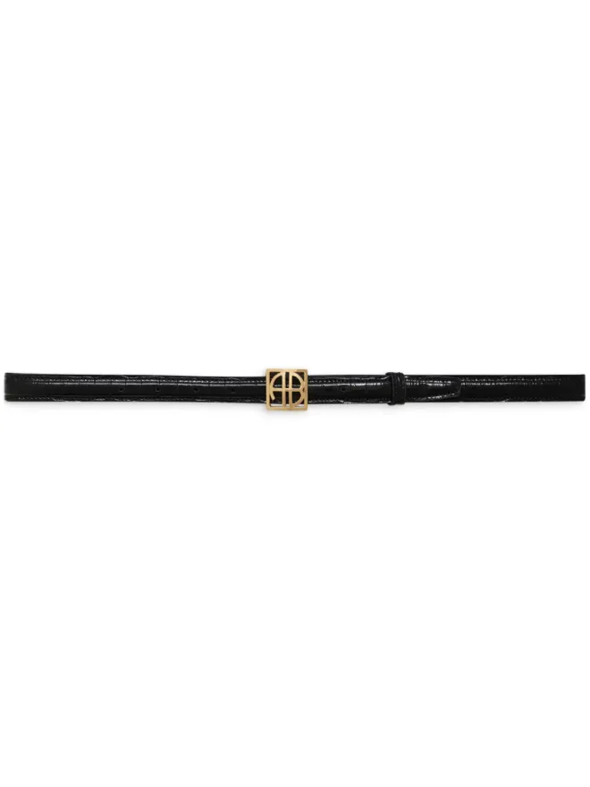 ANINE BING ANINE BING モノグラムプレートベルト - ブラックの商品画像
