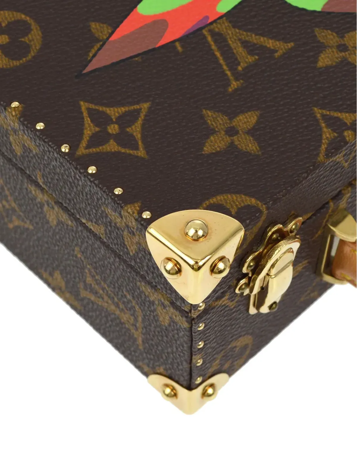 ビンテージ Louis Vuitton × Takashi Murakami 1990-2000 ジュエリーボックスバッグ ブラウン - 画像5