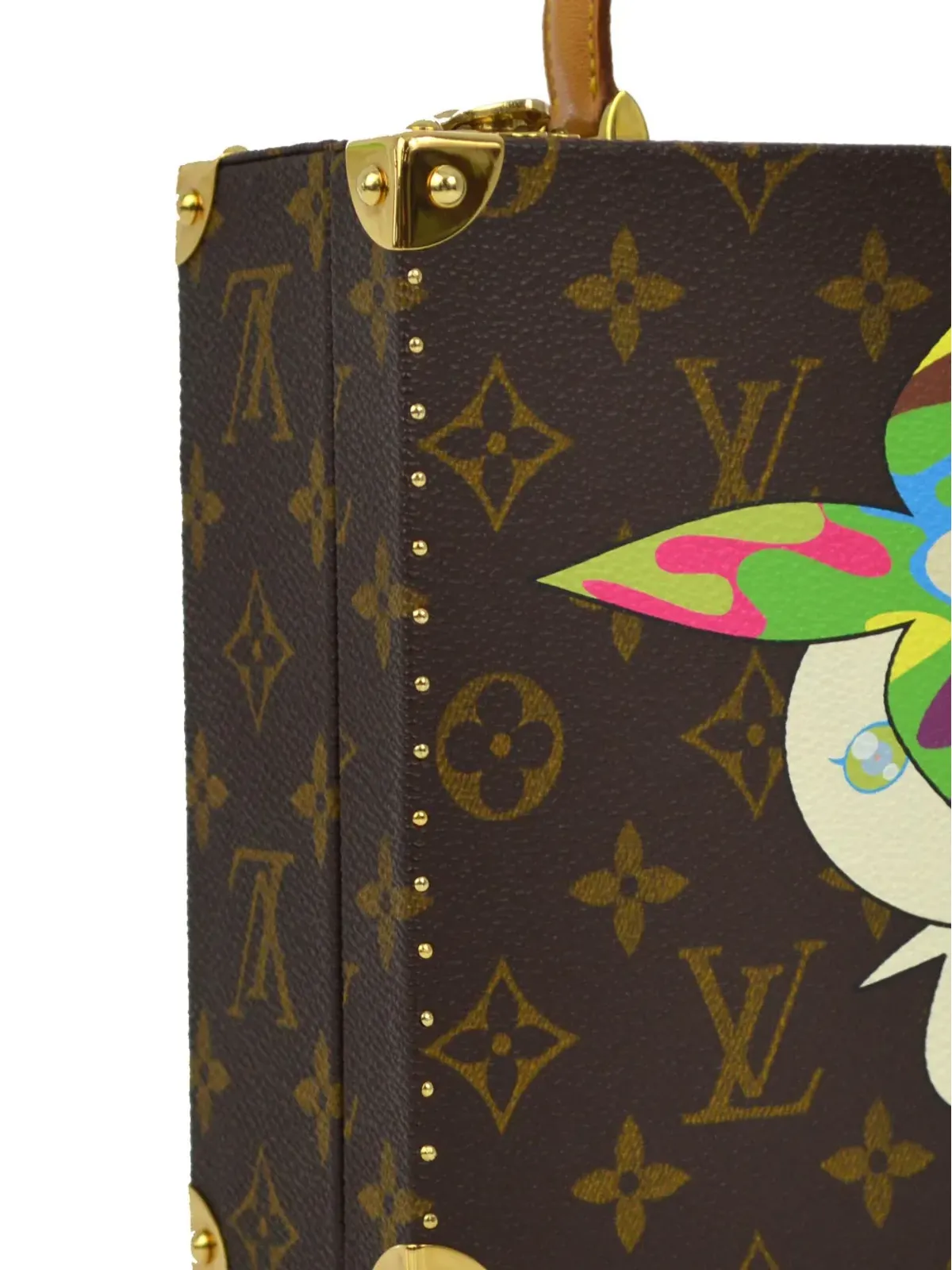 ビンテージ Louis Vuitton × Takashi Murakami 1990-2000 ジュエリーボックスバッグ ブラウン - 画像3