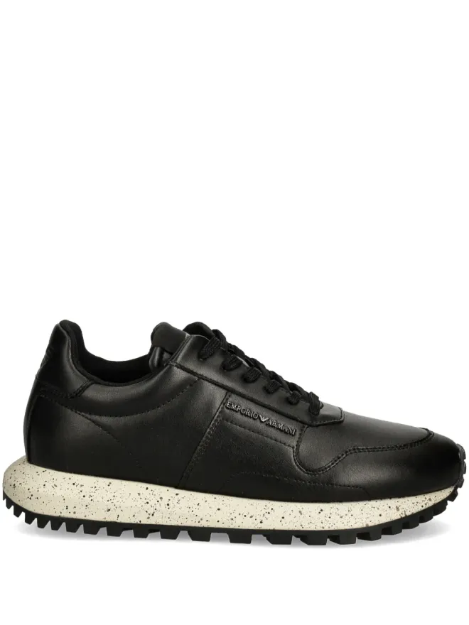 Emporio Armani Emporio Armani レザー スニーカー ブラックの商品画像