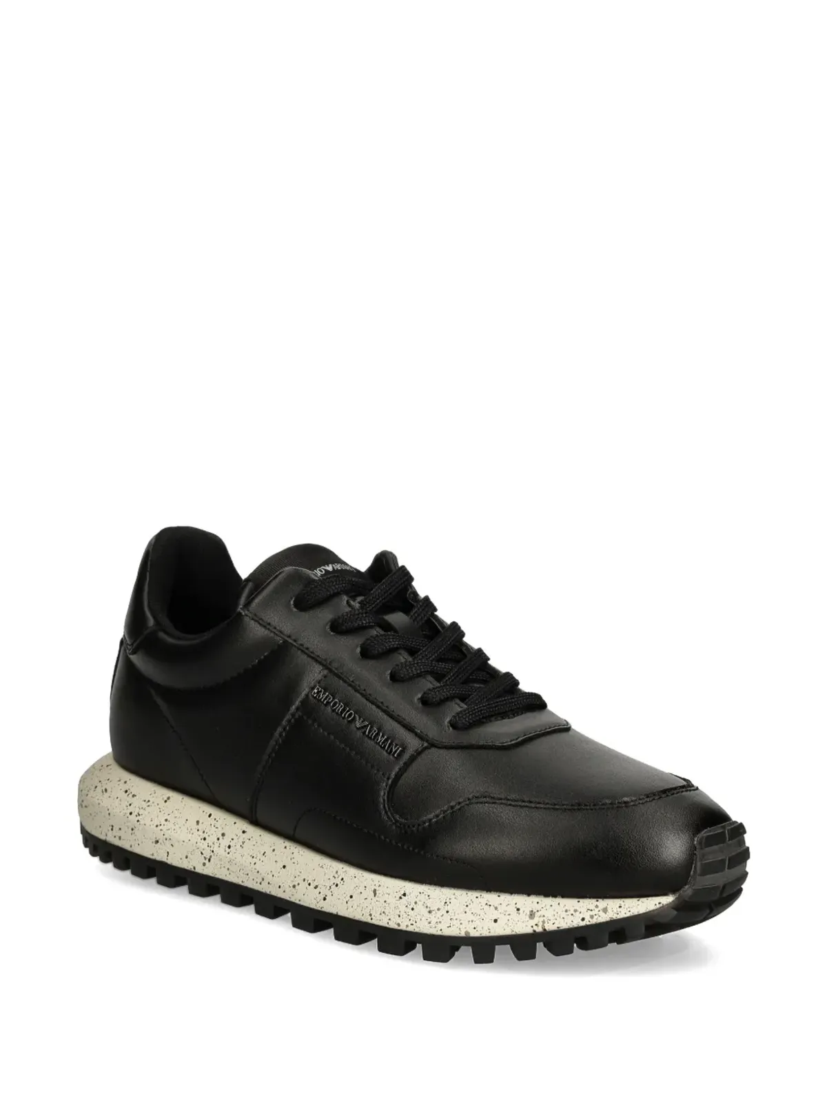 Emporio Armani レザー スニーカー ブラック - 画像2