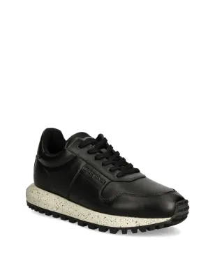 Emporio Armani レザー スニーカー ブラック - サムネイル2