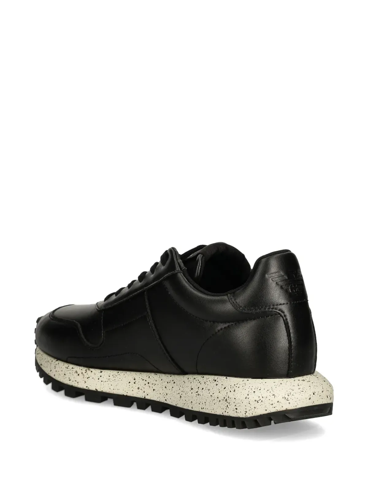 Emporio Armani レザー スニーカー ブラック - 画像3