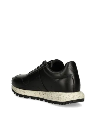 Emporio Armani レザー スニーカー ブラック - サムネイル3