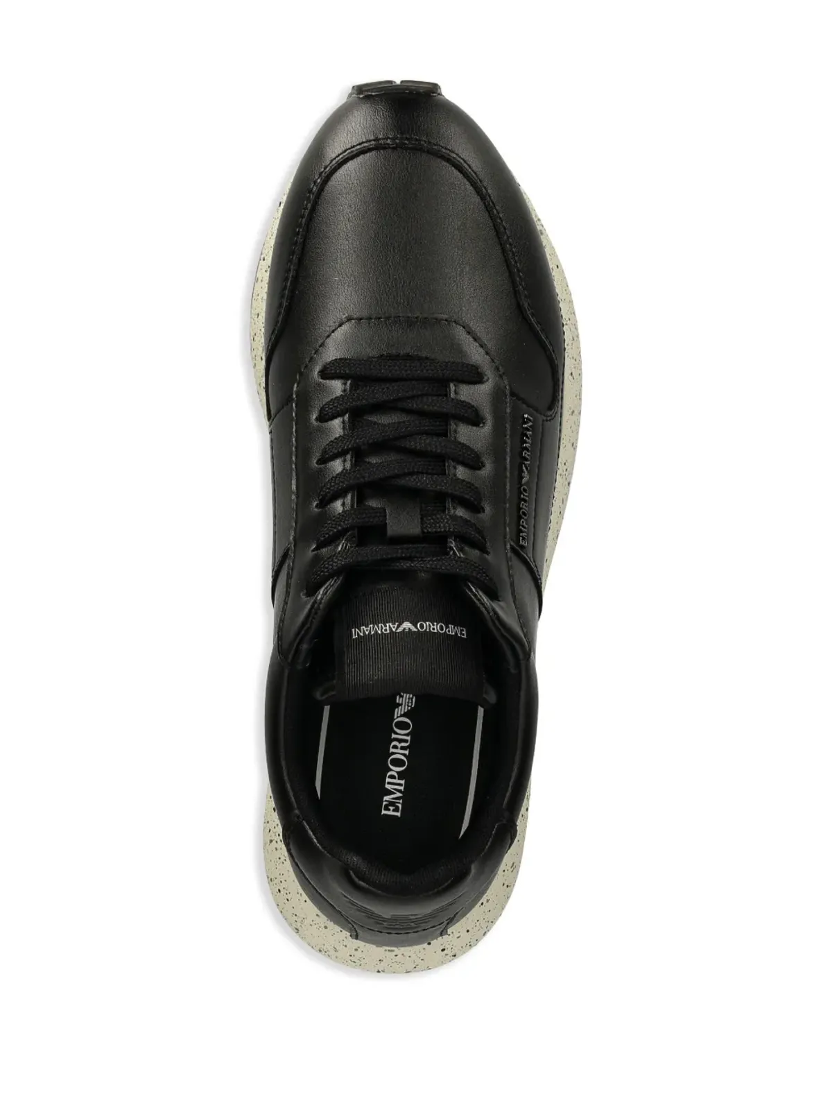 Emporio Armani レザー スニーカー ブラック - 画像4