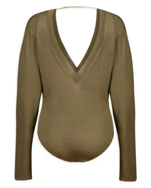 Saint Laurent ファインニット ボディスーツ - グリーン - サムネイル2