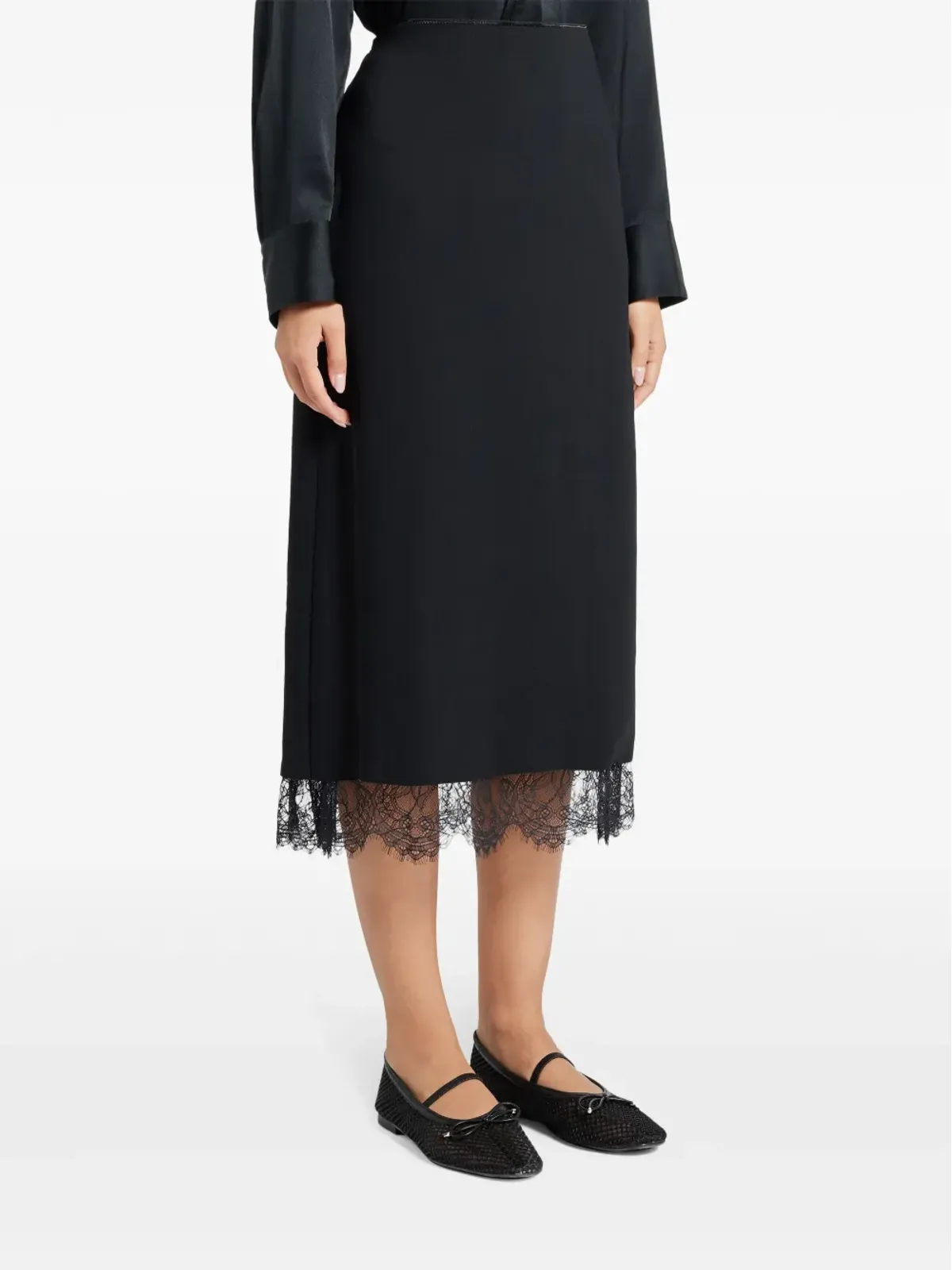 Vince レースパネル入りストレートスカート - 画像3