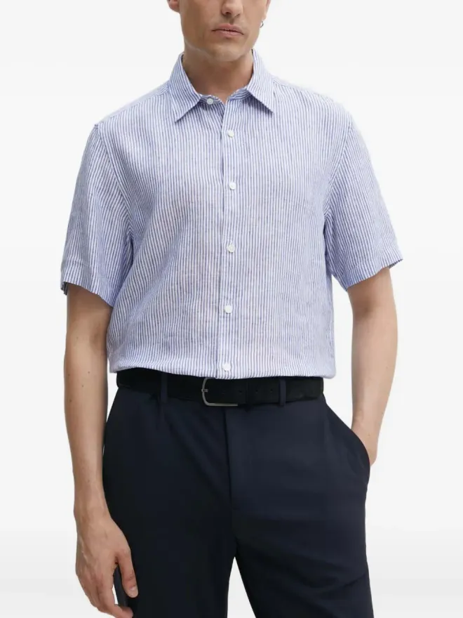 Theory Theory striped short-sleeve shirt - Blueの商品画像