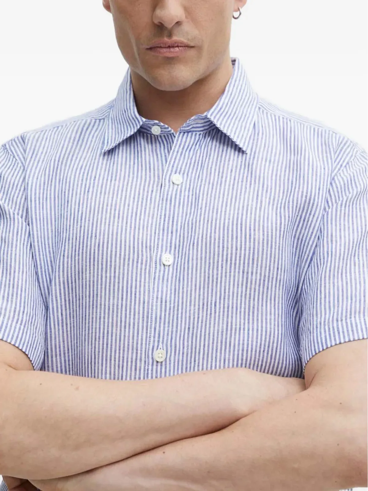 Theory striped short-sleeve shirt - Blue - 画像5