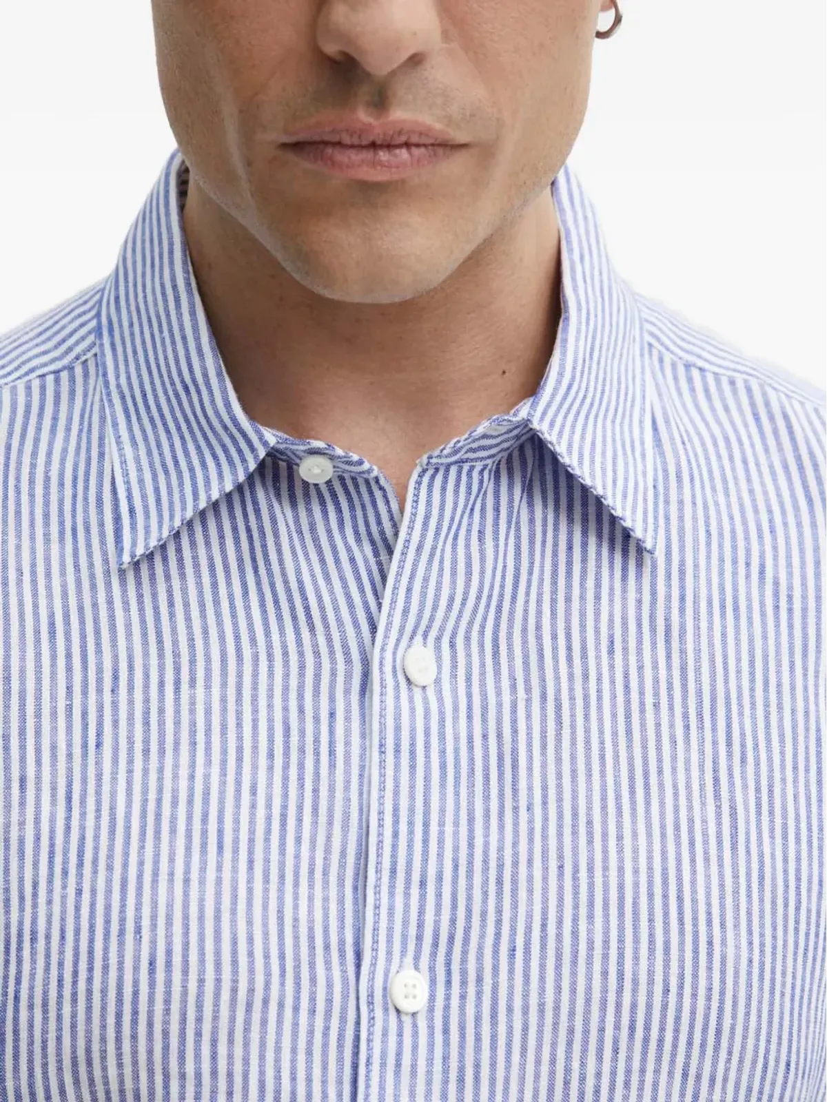 Theory striped short-sleeve shirt - Blue - 画像4