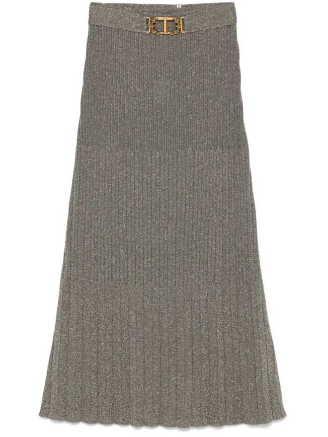 TWINSET TWINSET ファインニットリュレックス ミディスカート - ゴールドの商品画像