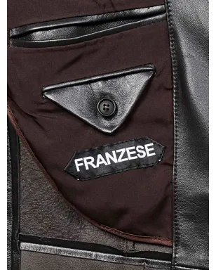 FRANZESE COLLECTION シングルブレスト ラムスキン レザーブレザー - サムネイル4