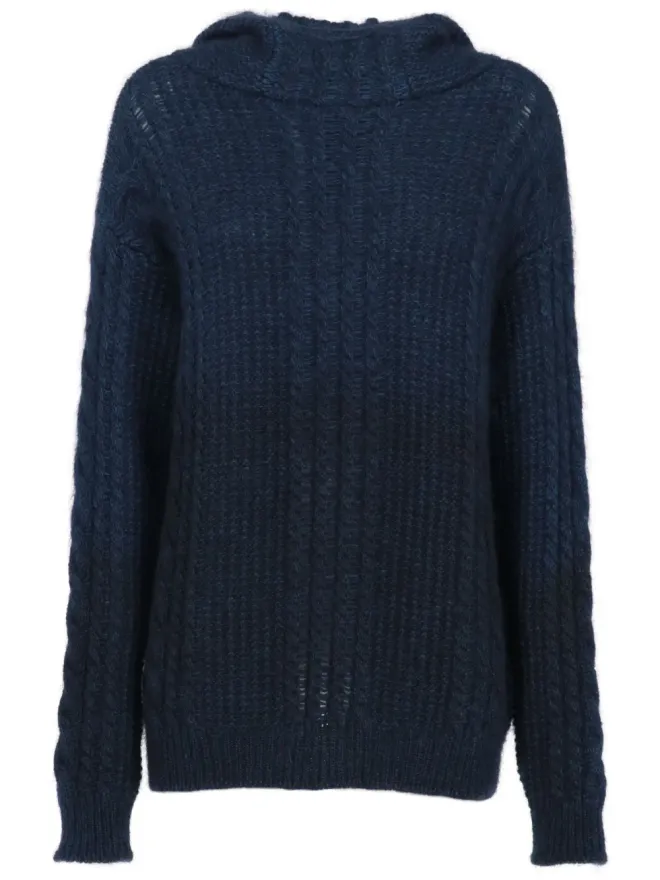 Christian Dior Pre-Owned Christian Dior ビンテージ 2010年代 ケーブルニット フーディー ブルーの商品画像