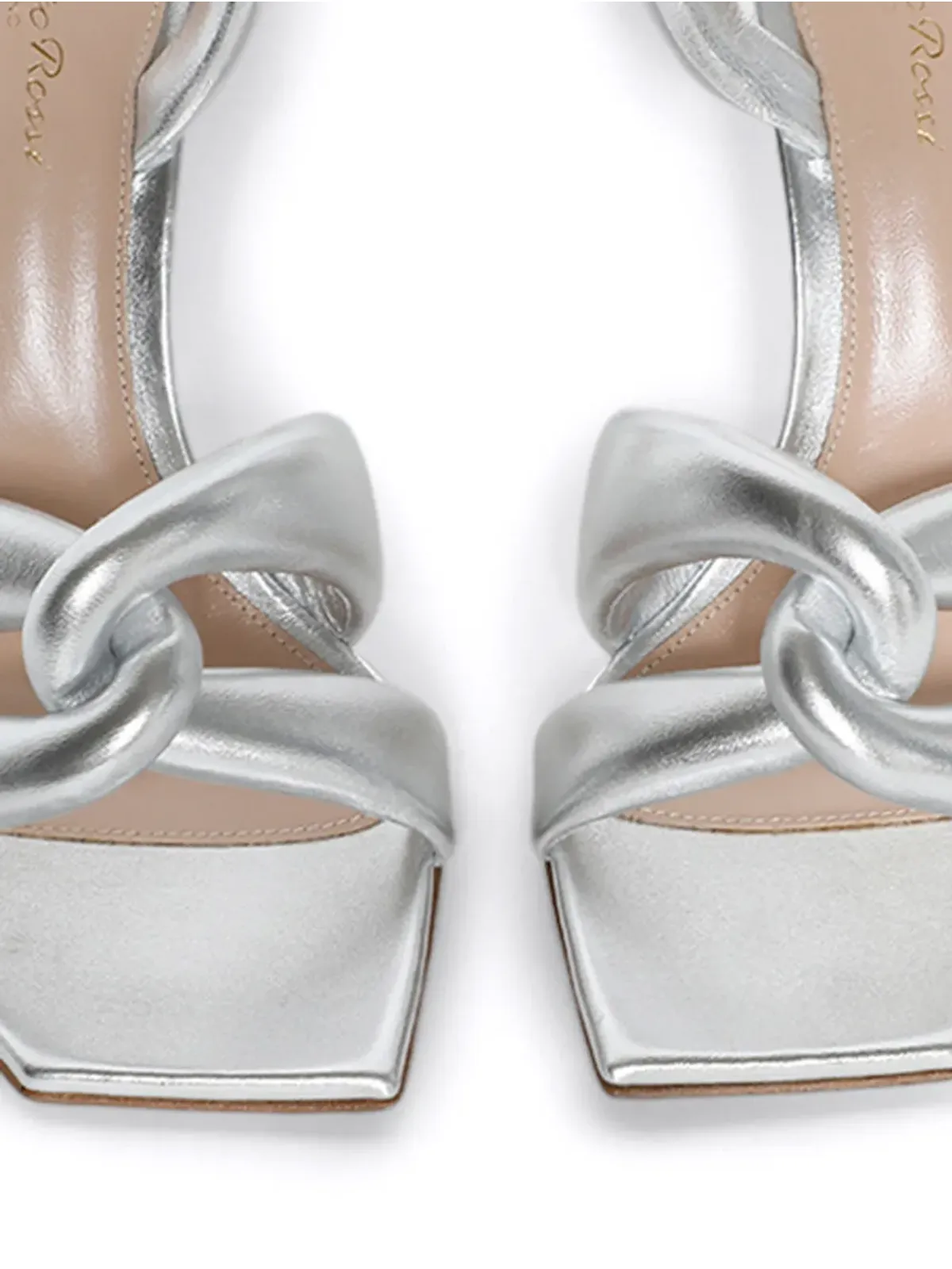 Gianvito Rossi 100mm メタリックレザー サンダル - シルバー - 画像2
