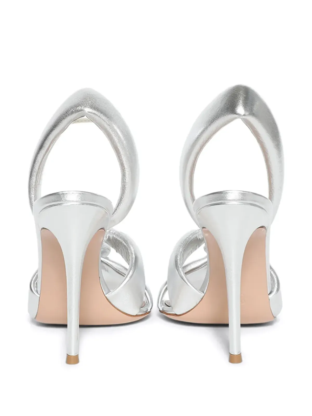 Gianvito Rossi 100mm メタリックレザー サンダル - シルバー - 画像3