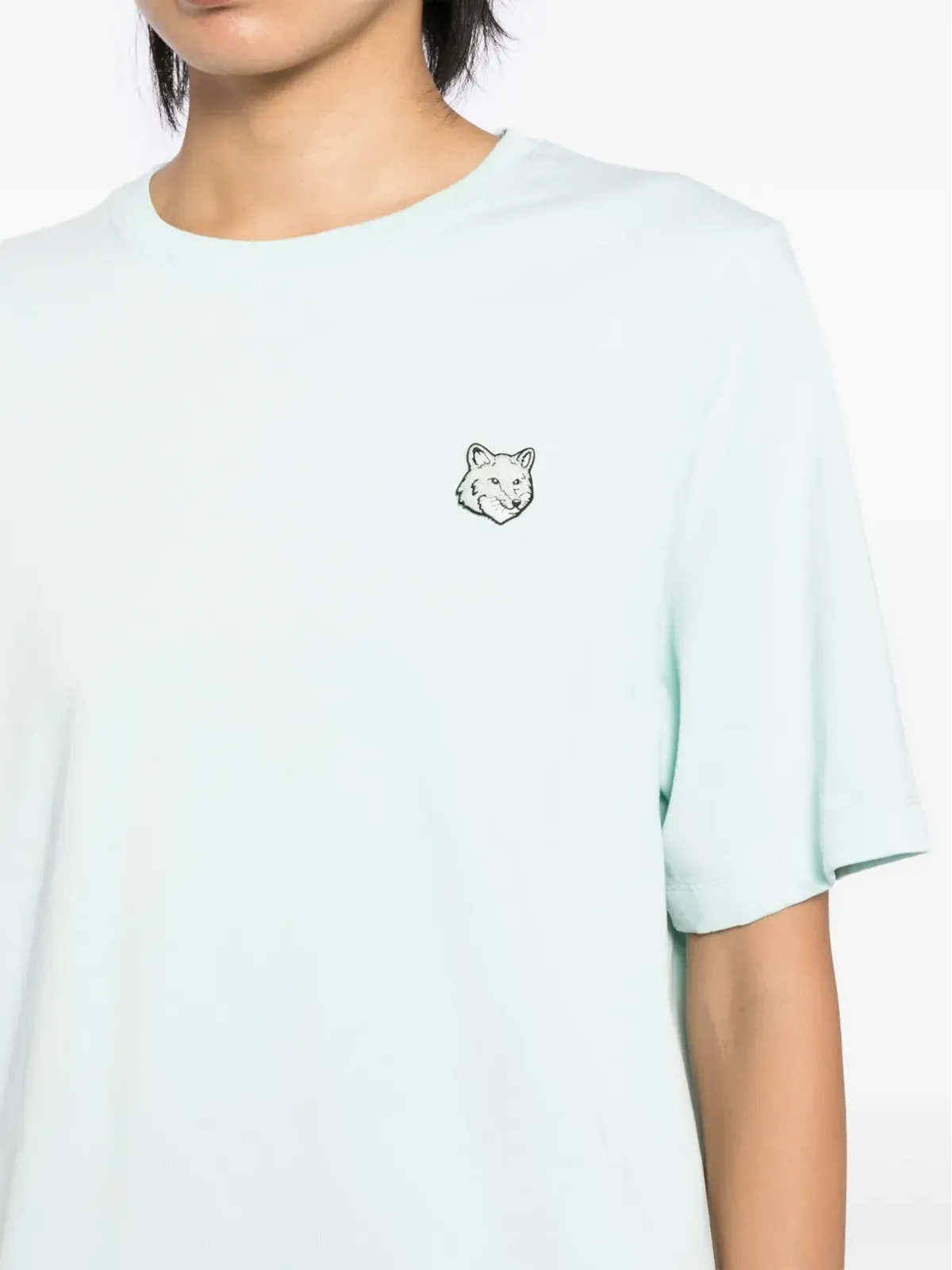 Maison Kitsuné キツネ頭パッチ付き Tシャツ - グリーン - 画像5