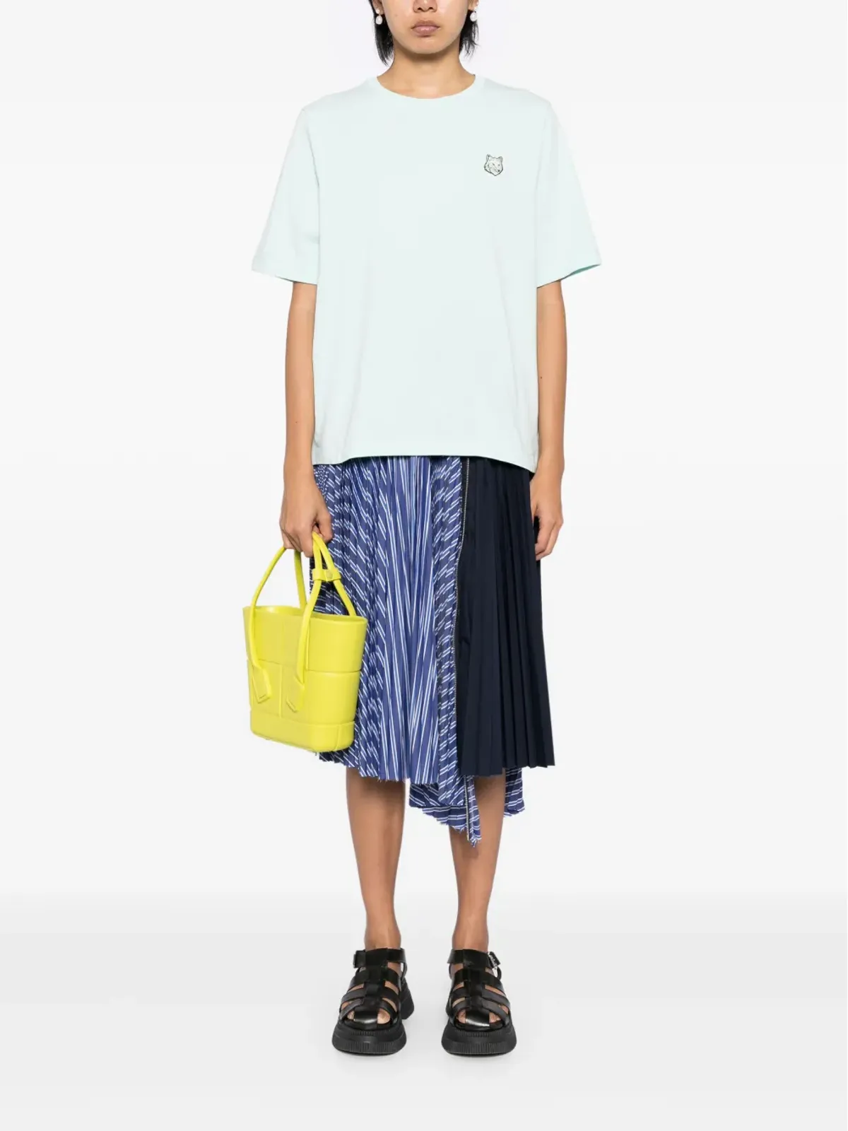 Maison Kitsuné キツネ頭パッチ付き Tシャツ - グリーン - 画像2