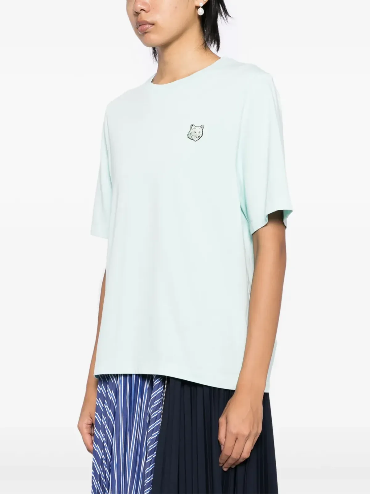 Maison Kitsuné キツネ頭パッチ付き Tシャツ - グリーン - 画像3