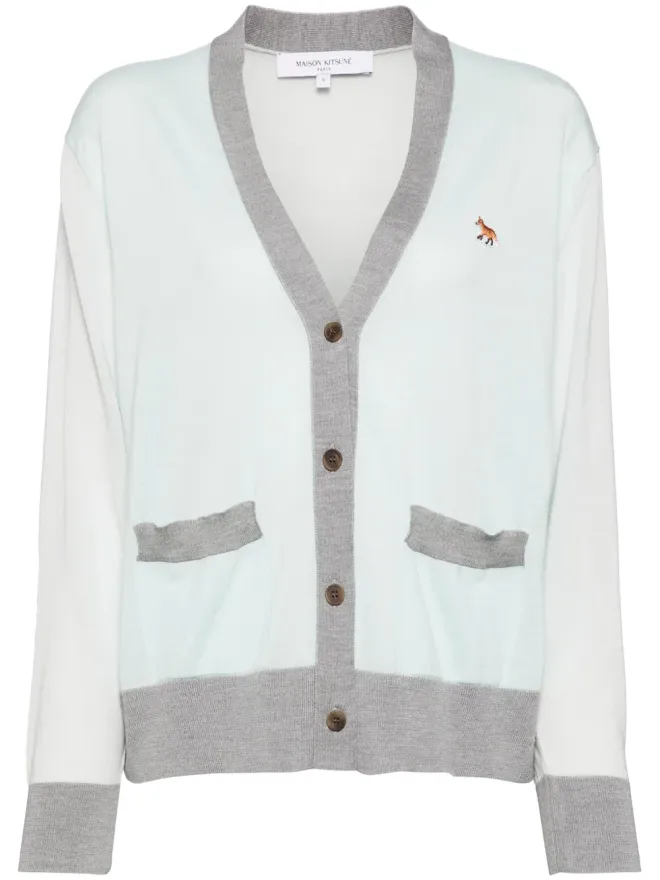 Maison Kitsuné Maison Kitsuné ベビーキツネのパッチ カラーブロック カーディガンの商品画像