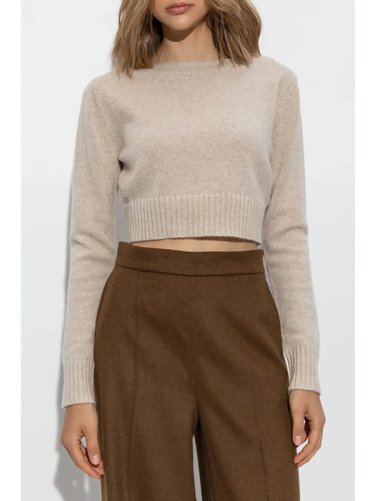 Max Mara クロップド丈ニットトップ - ネュートラルカラー - 画像3