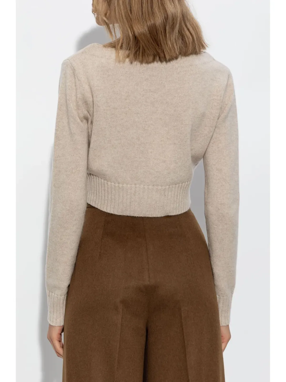 Max Mara クロップド丈ニットトップ - ネュートラルカラー - 画像4
