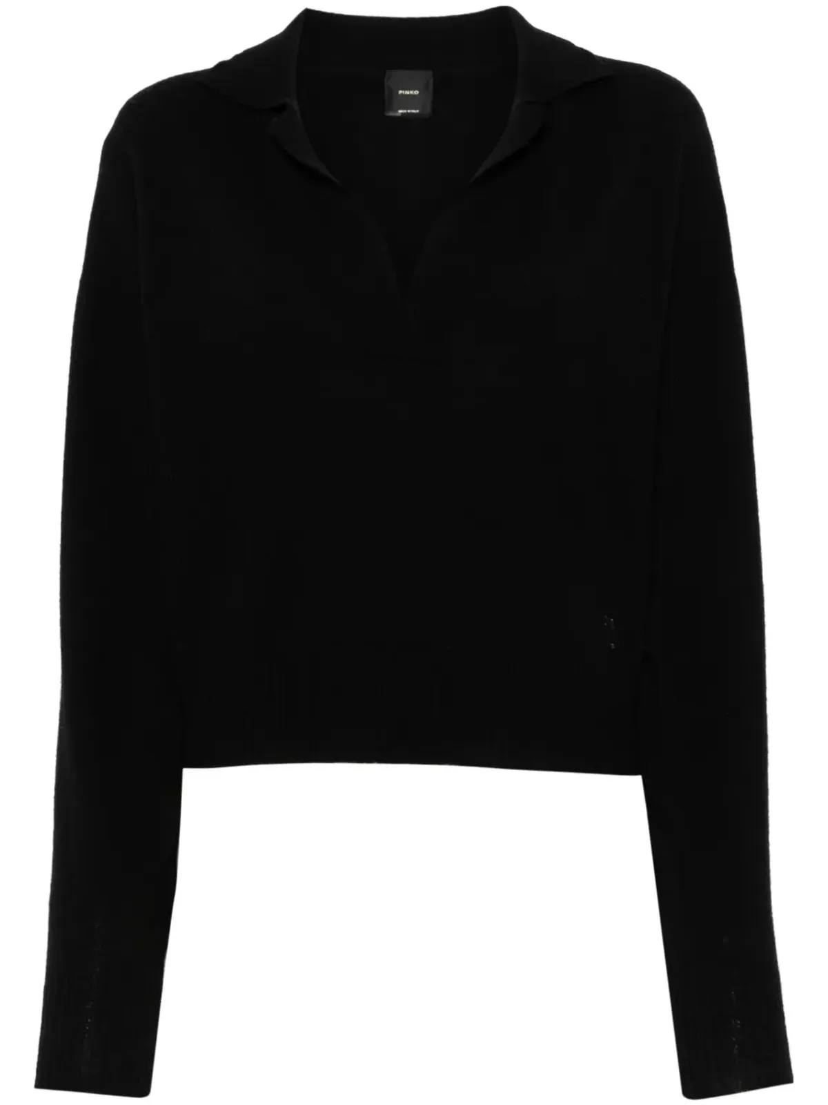 PINKO Love Birds刺繍入りポロトップ - ブラック - 画像1