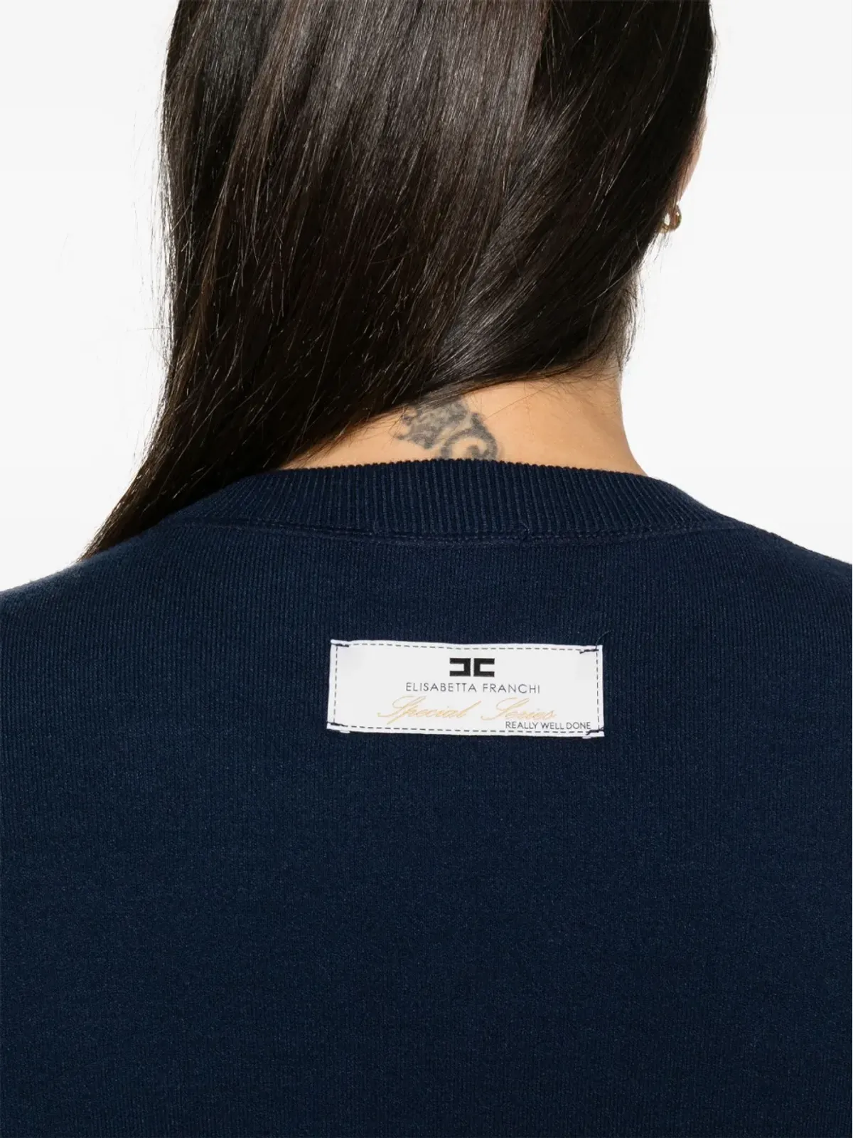 Elisabetta Franchi ロゴ刺繍クロップドスウェット - 画像5