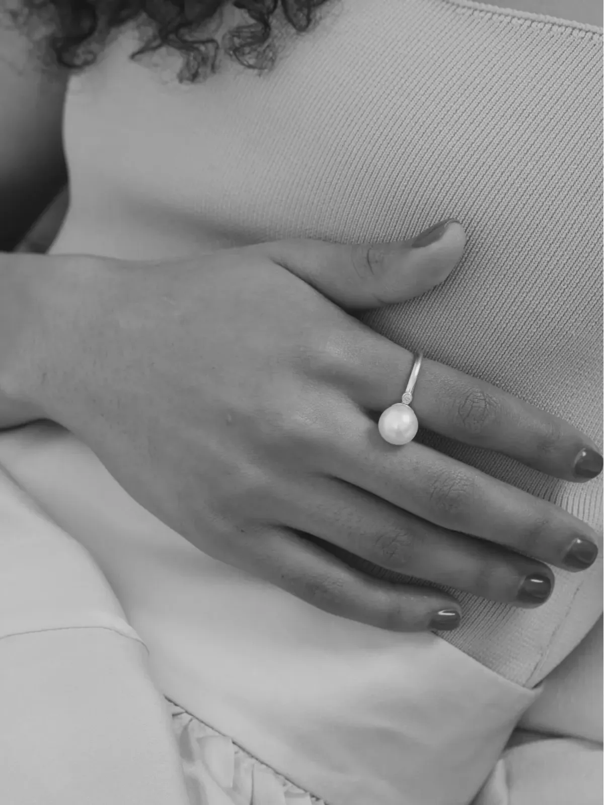 AUTORE MODA 9kt white gold Allegra South Sea Pearl ring - Silver - 画像3