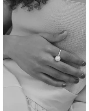 AUTORE MODA 9kt white gold Allegra South Sea Pearl ring - Silver - サムネイル3