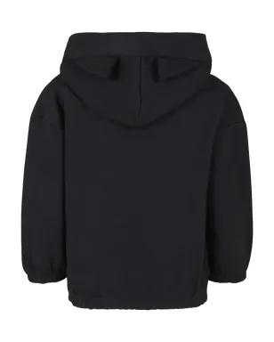 Mini Rodini 刺繍入りオーガニックコットンフード付きパーカー（ブラック） - サムネイル2