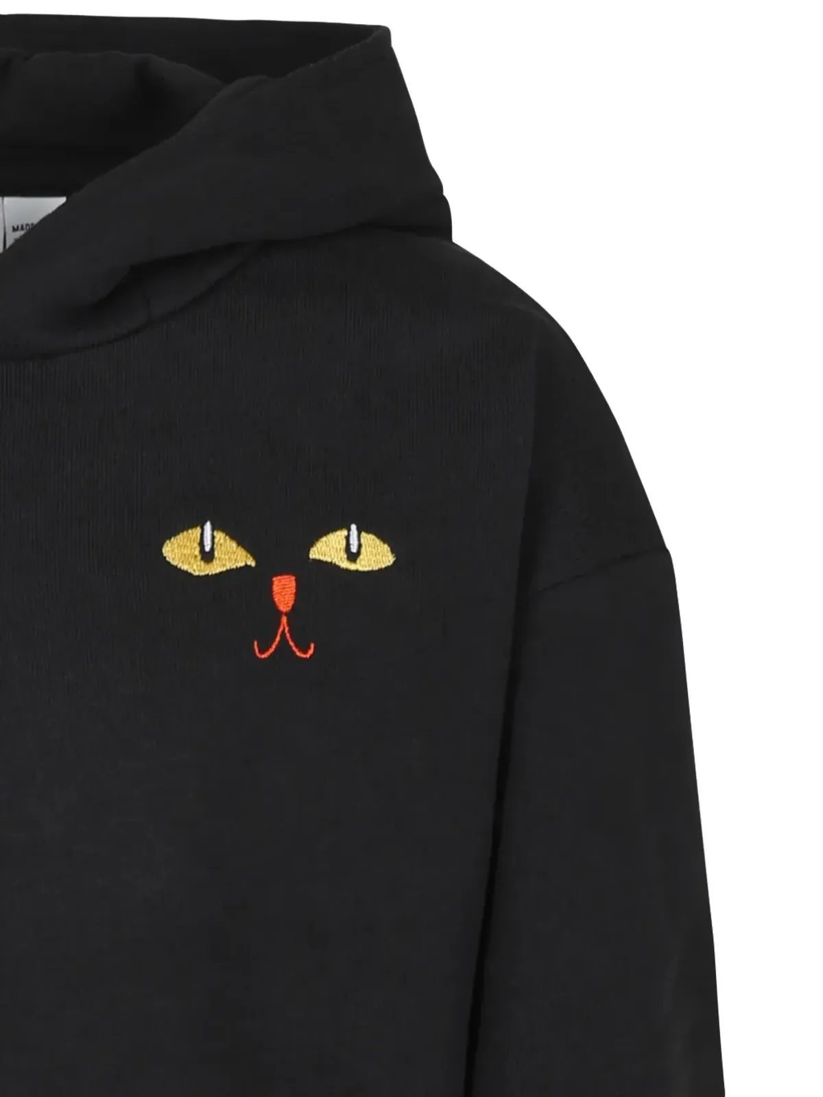 Mini Rodini 刺繍入りオーガニックコットンフード付きパーカー（ブラック） - 画像3