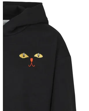 Mini Rodini 刺繍入りオーガニックコットンフード付きパーカー（ブラック） - サムネイル3