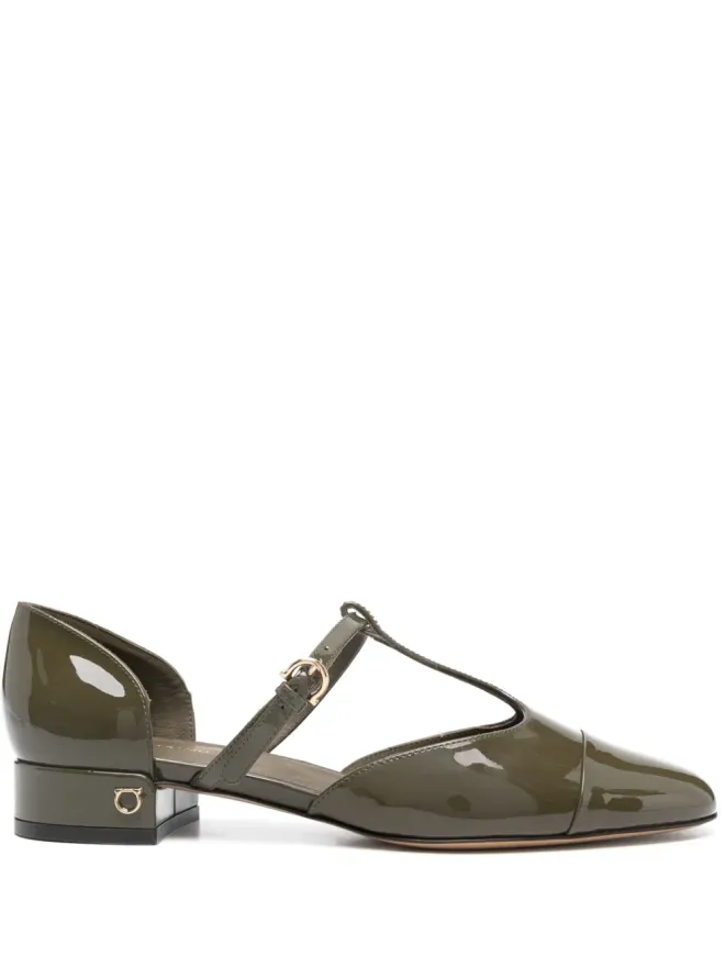 FERRAGAMO Ferragamo レザー バレリーナシューズ - グリーンの商品画像