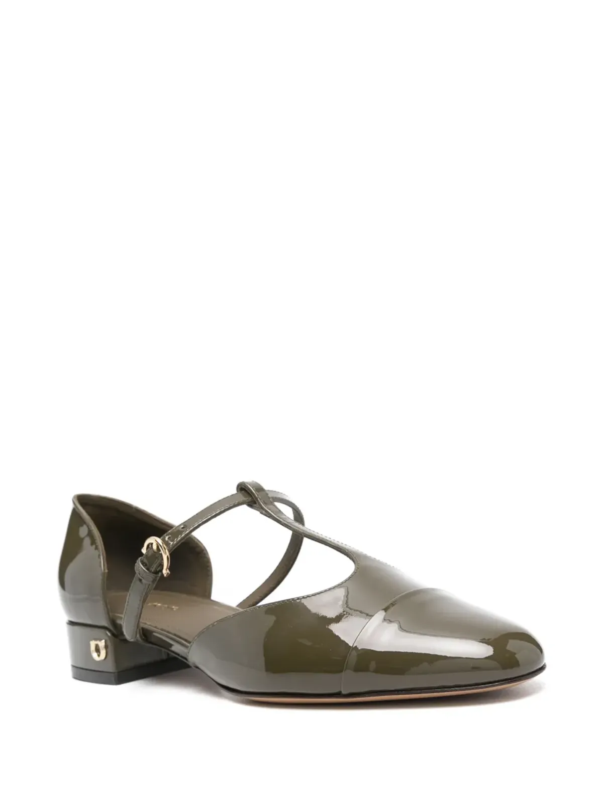 Ferragamo レザー バレリーナシューズ - グリーン - 画像2