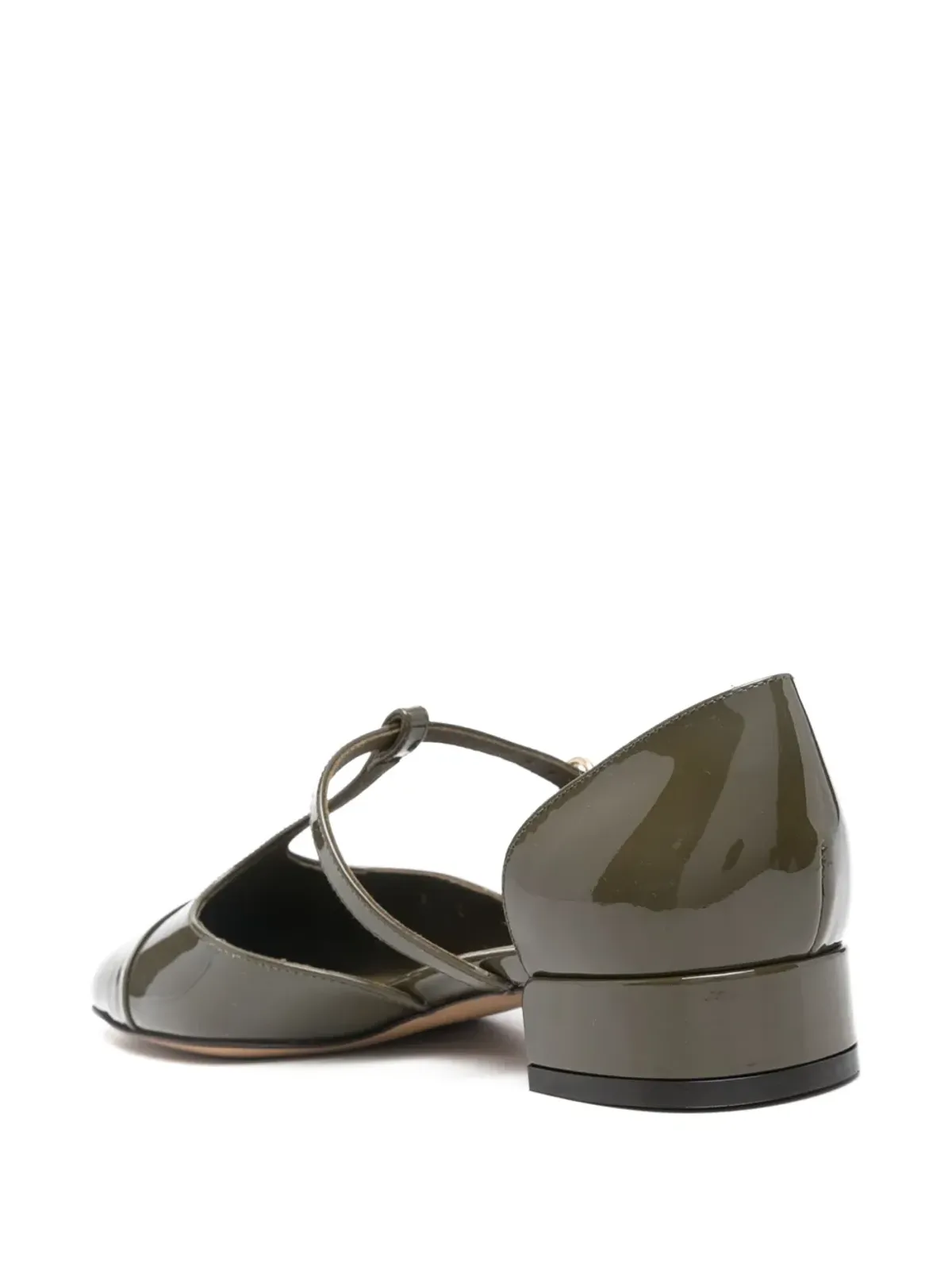 Ferragamo レザー バレリーナシューズ - グリーン - 画像3