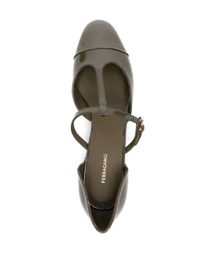 Ferragamo レザー バレリーナシューズ - グリーン - サムネイル4
