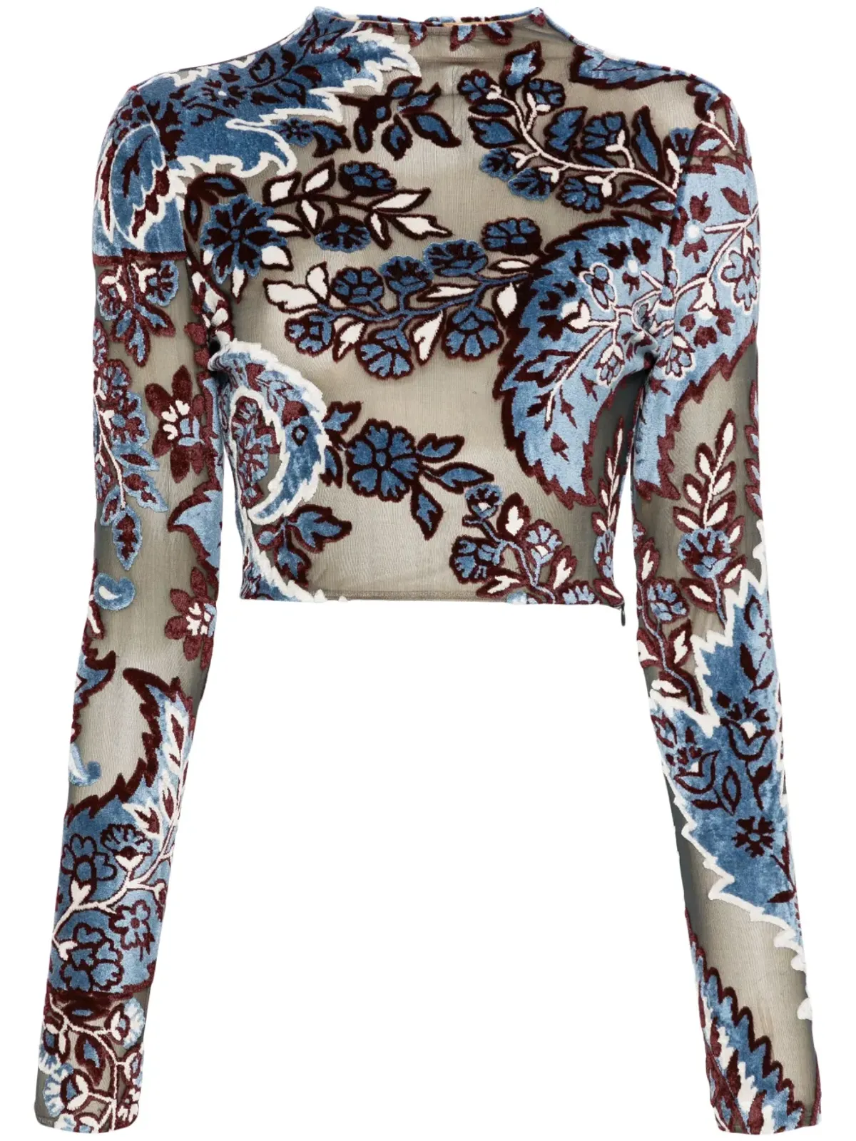 ETRO ジャカードベルベットトップ - ブルー - 画像1
