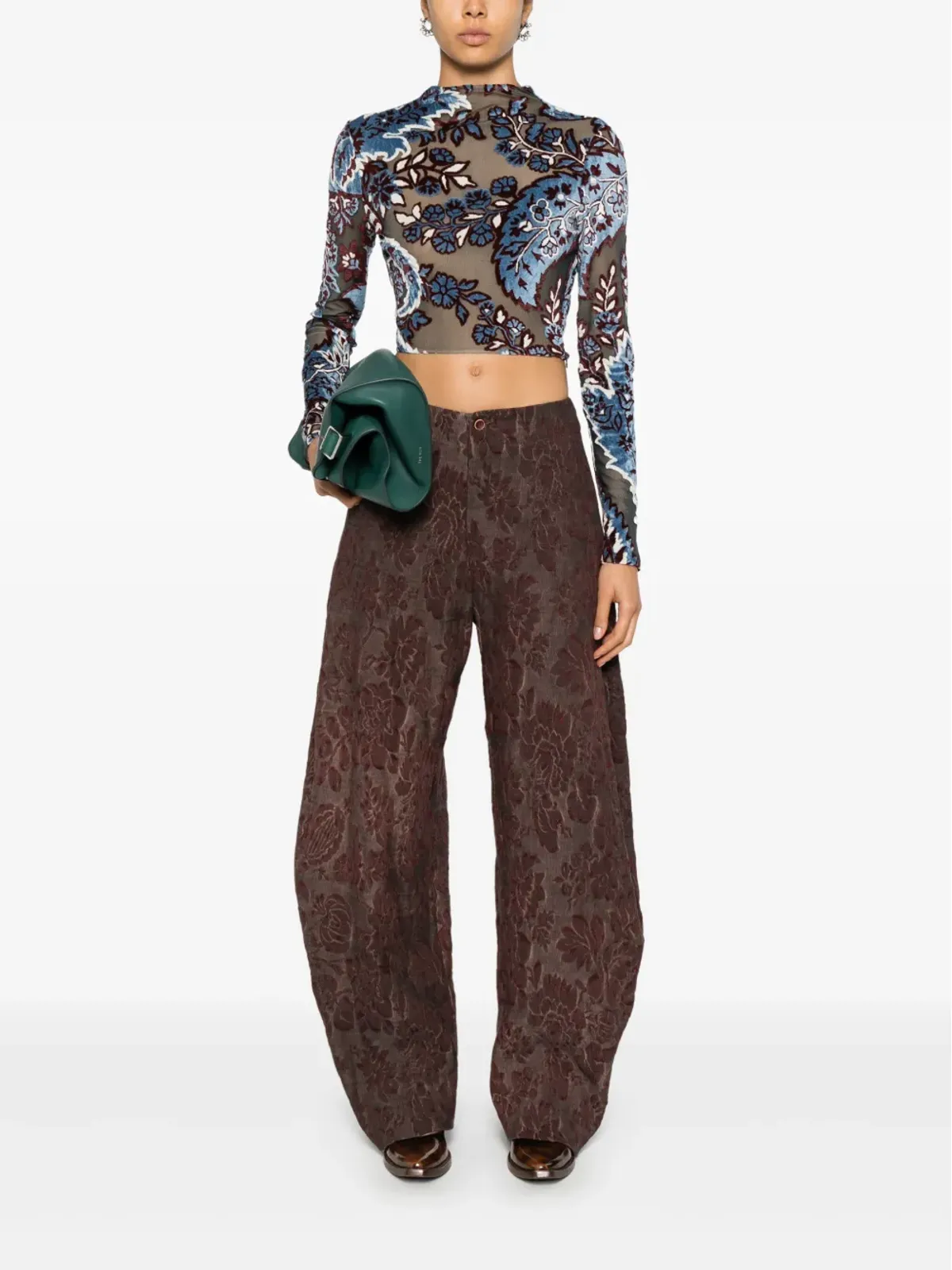 ETRO ジャカードベルベットトップ - ブルー - 画像2